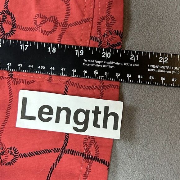 LL Bean Swim Trunks Mens‎ Sz Medium Lined Shorts Red Drawstring 9” Inseam Knots - Picture 5 of 9